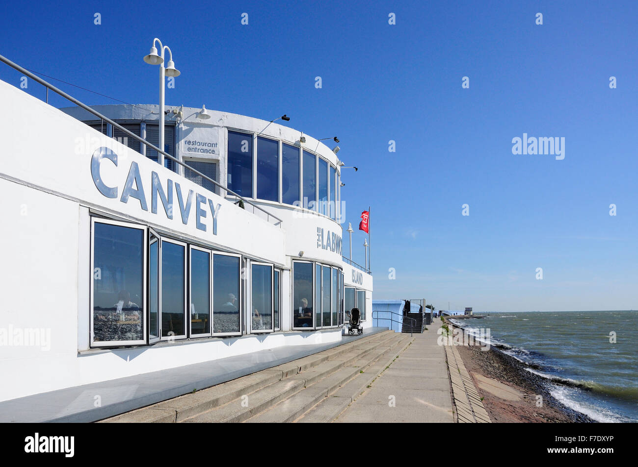 Art-Deco-Labworth Café auf Canvey Strandpromenade, Canvey Insel, Essex, England, Vereinigtes Königreich Stockfoto