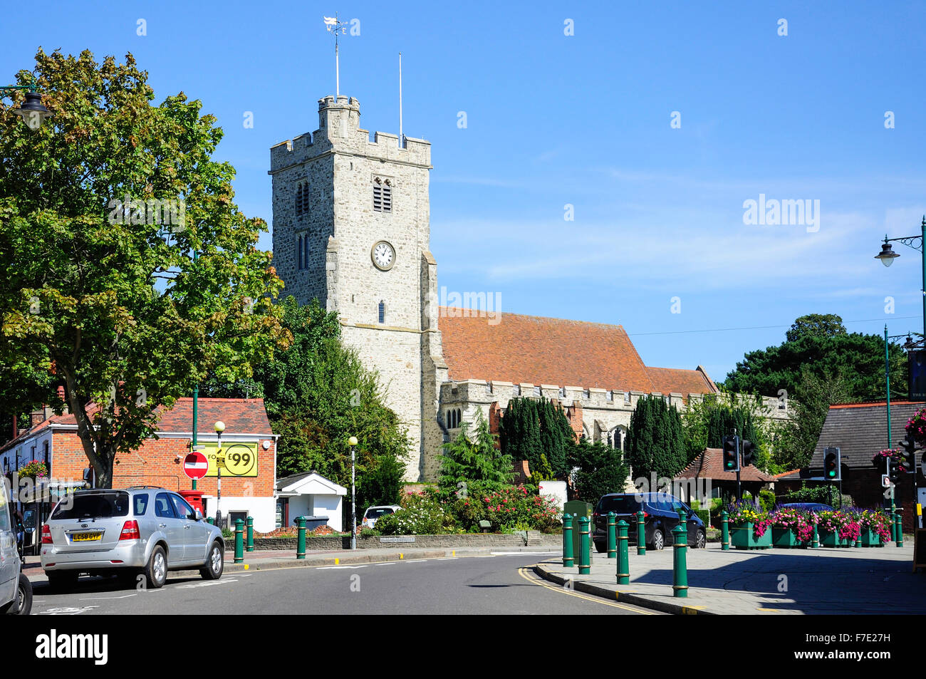 Kirche der Heiligen Dreifaltigkeit, High Street, Rayleigh, Essex, England, Vereinigtes Königreich Stockfoto