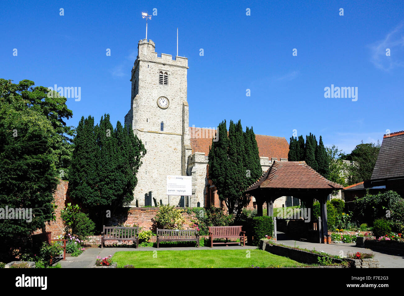 Kirche der Heiligen Dreifaltigkeit, High Street, Rayleigh, Essex, England, Vereinigtes Königreich Stockfoto