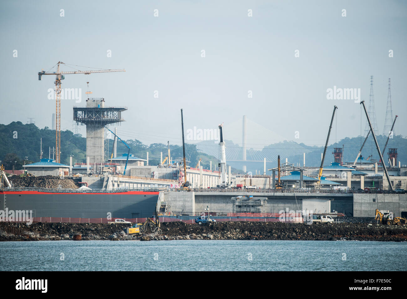 Panamakanal Panama Die Baustelle Der Neuen Schleusen Zu Bauen