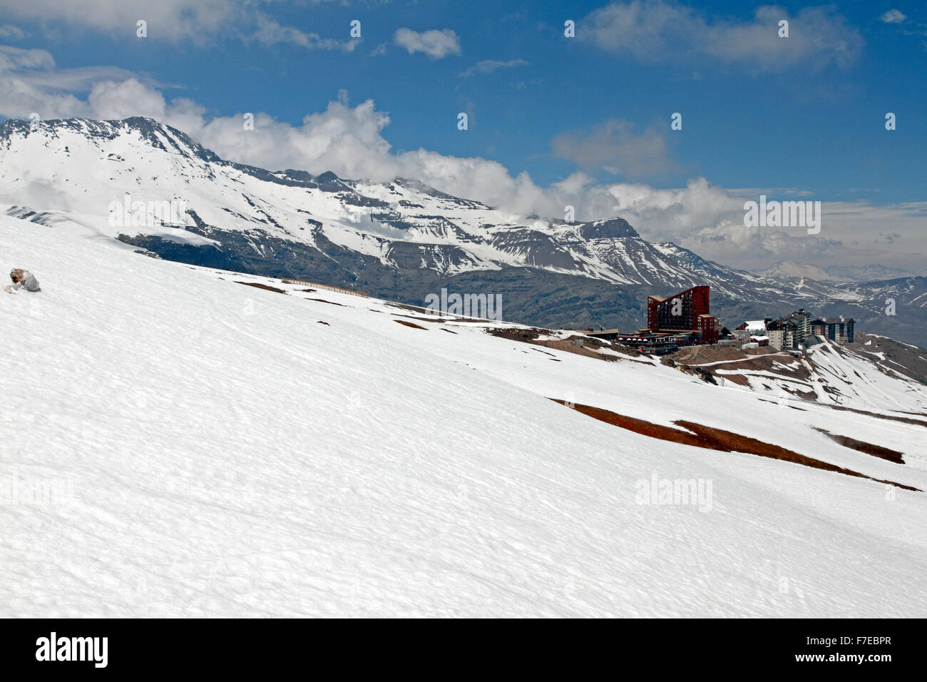 Valle Nevado in den chilenischen Anden Stockfoto