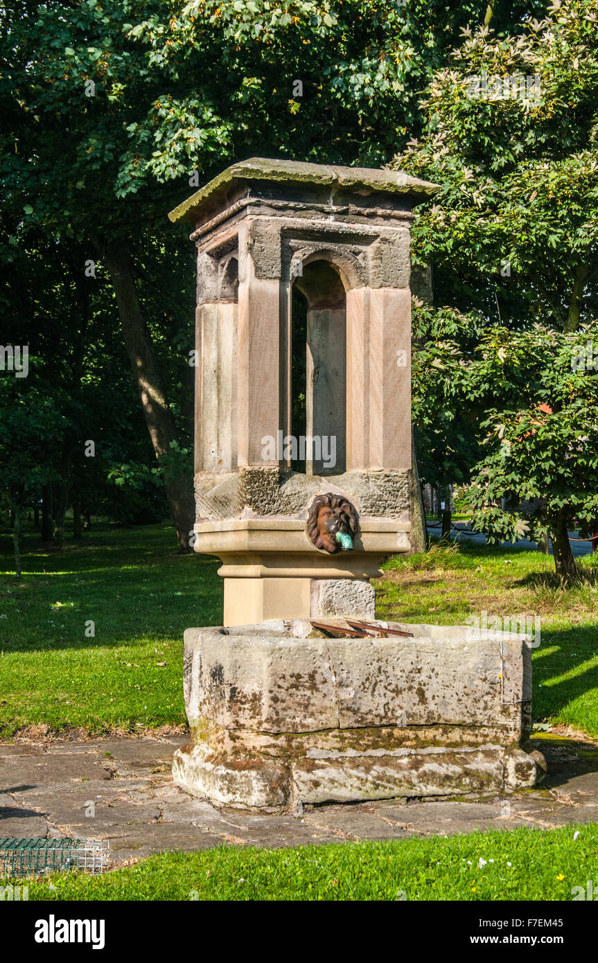 alte Tiere Trinkbrunnen am Straßenrand Bamburgh Northumberland Ray Boswell Stockfoto