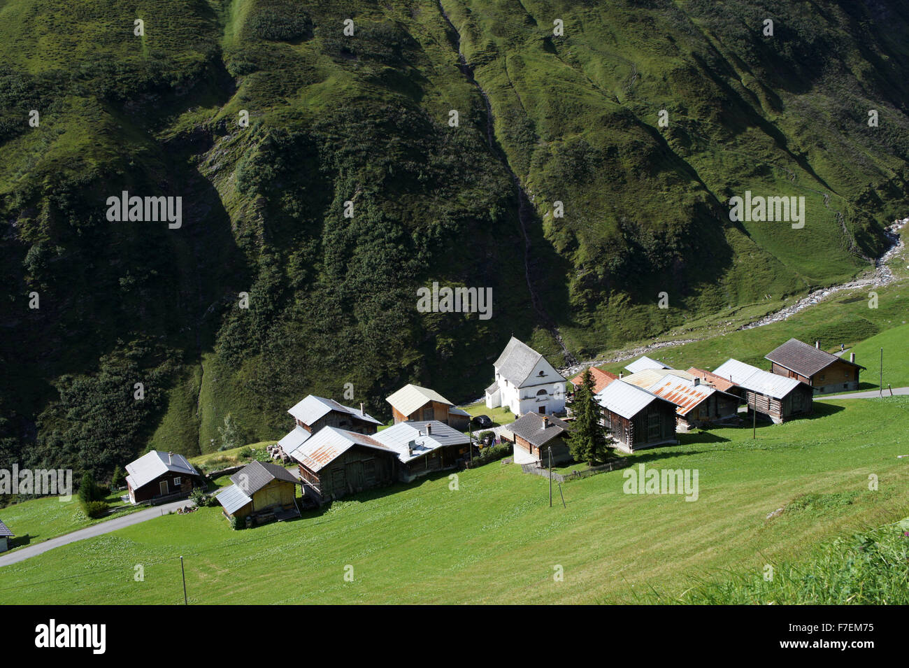 Nachteile von Vrin, Val Lumnezia, Graubünden, Alpen, Schweiz Stockfoto