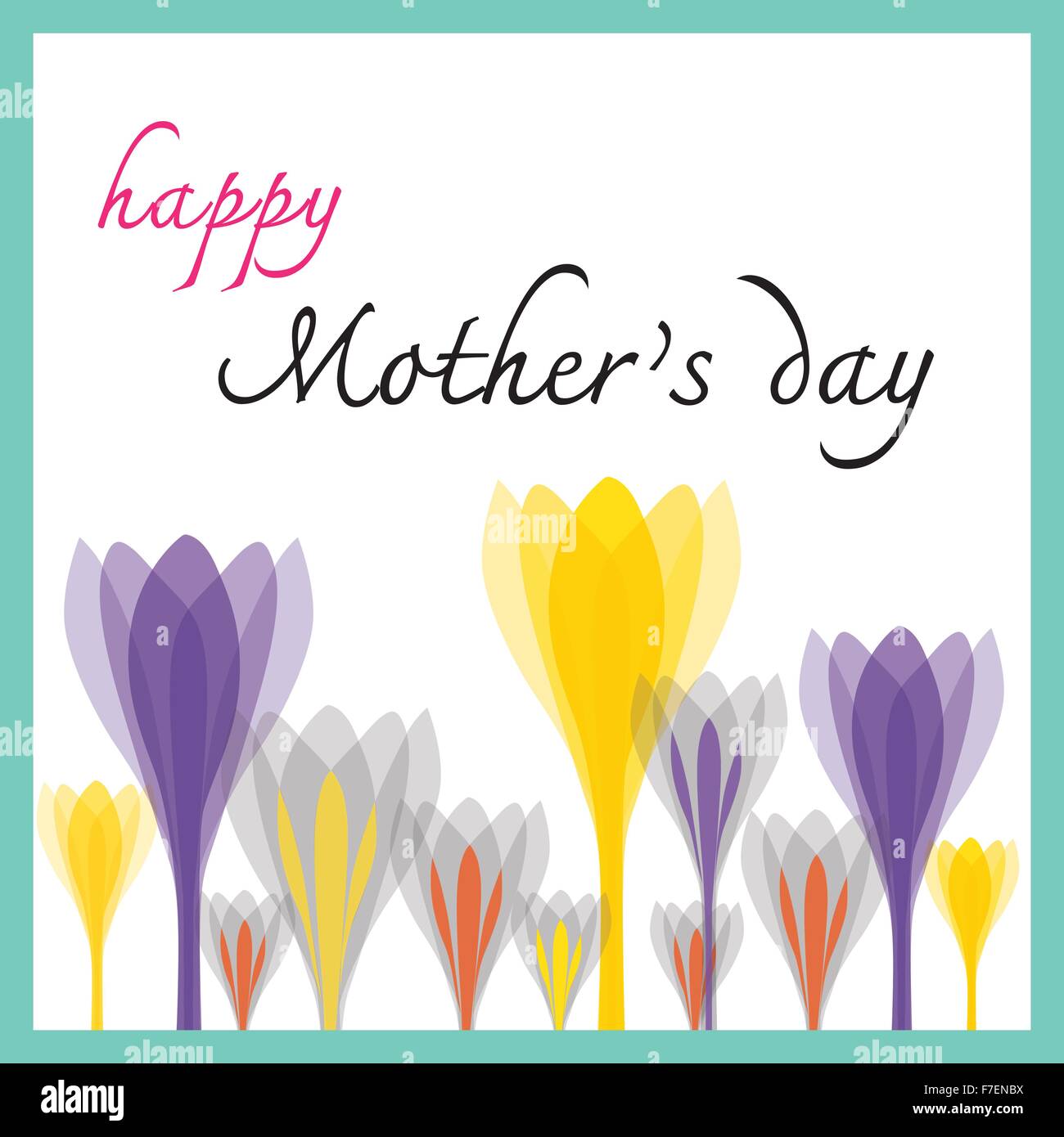 Glücklich Muttertag mit Tulpe Stock Vektor