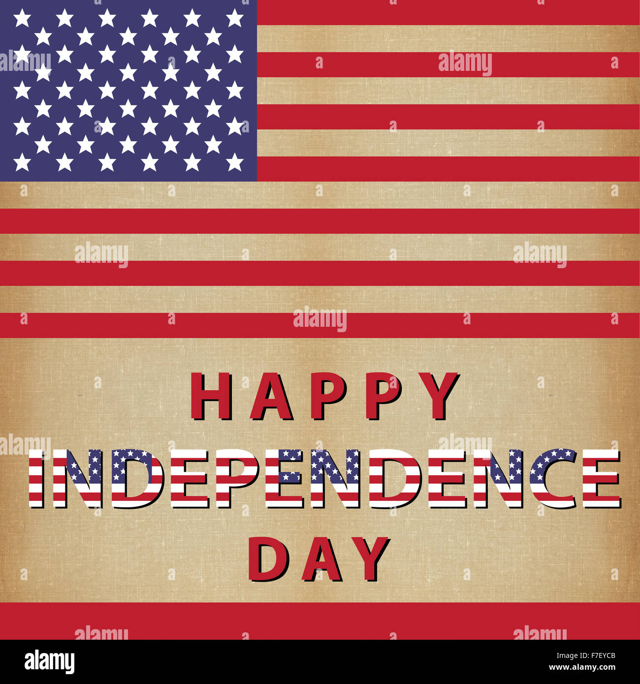 Glücklich Unabhängigkeit Tag Usa Vintage-Stil Stockfoto