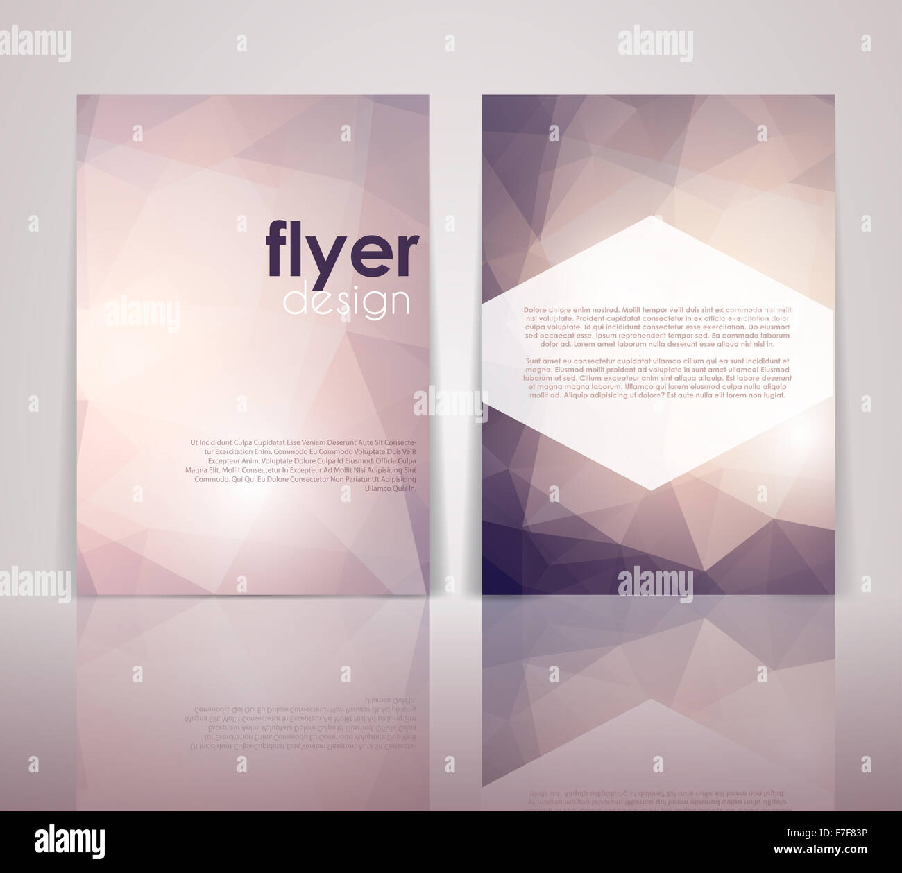 Doppelte doppelseitige Flyer Vorlage mit einem low-Poly-design Stockfoto