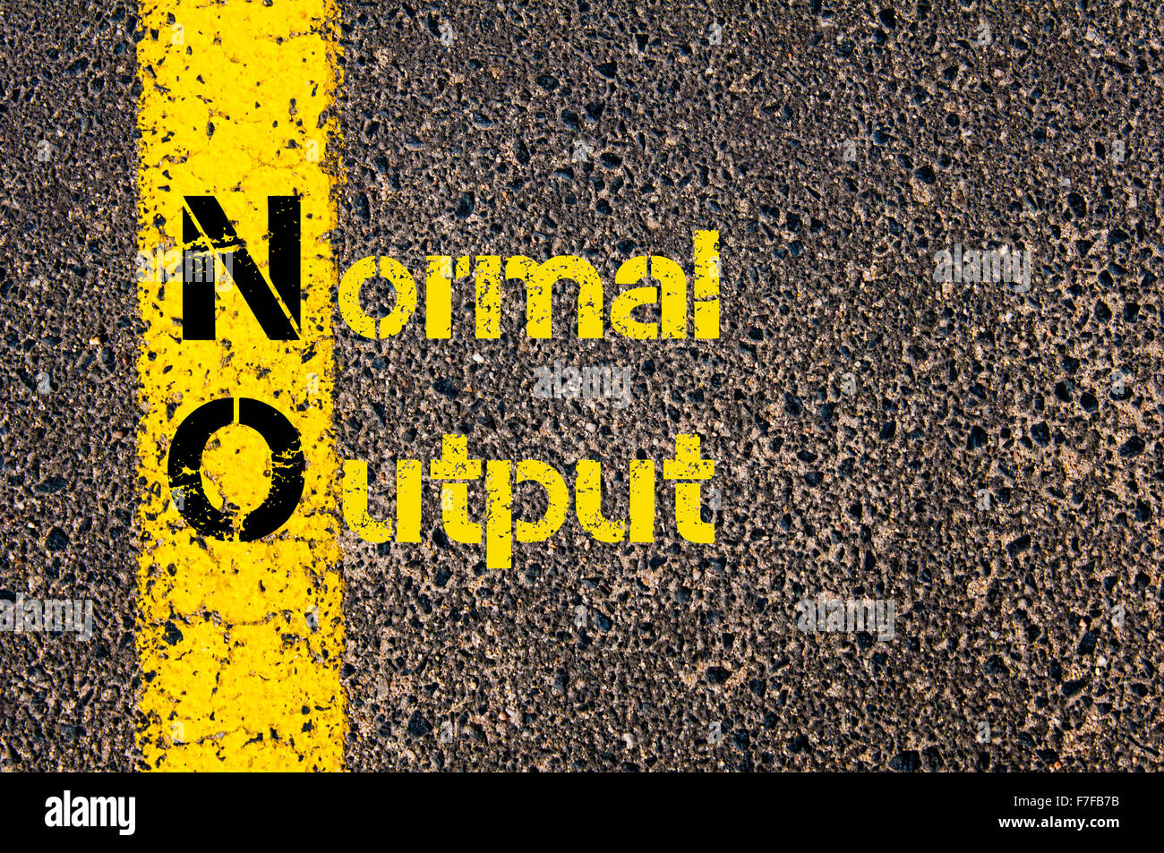 Konzept-Bild des Business Akronym Nein als normale Ausgabe über Straße Markierung gelber Farbe geschrieben. Stockfoto