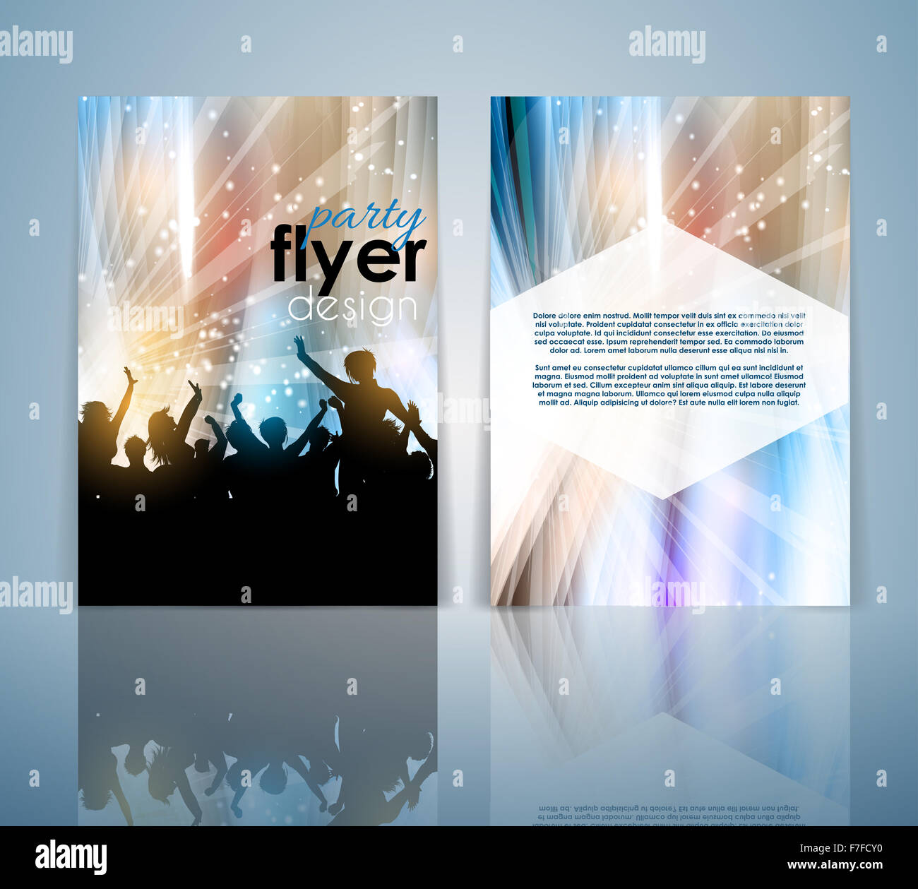 Doppelte einseitig Partei Menge Flyer Vorlage Stockfoto