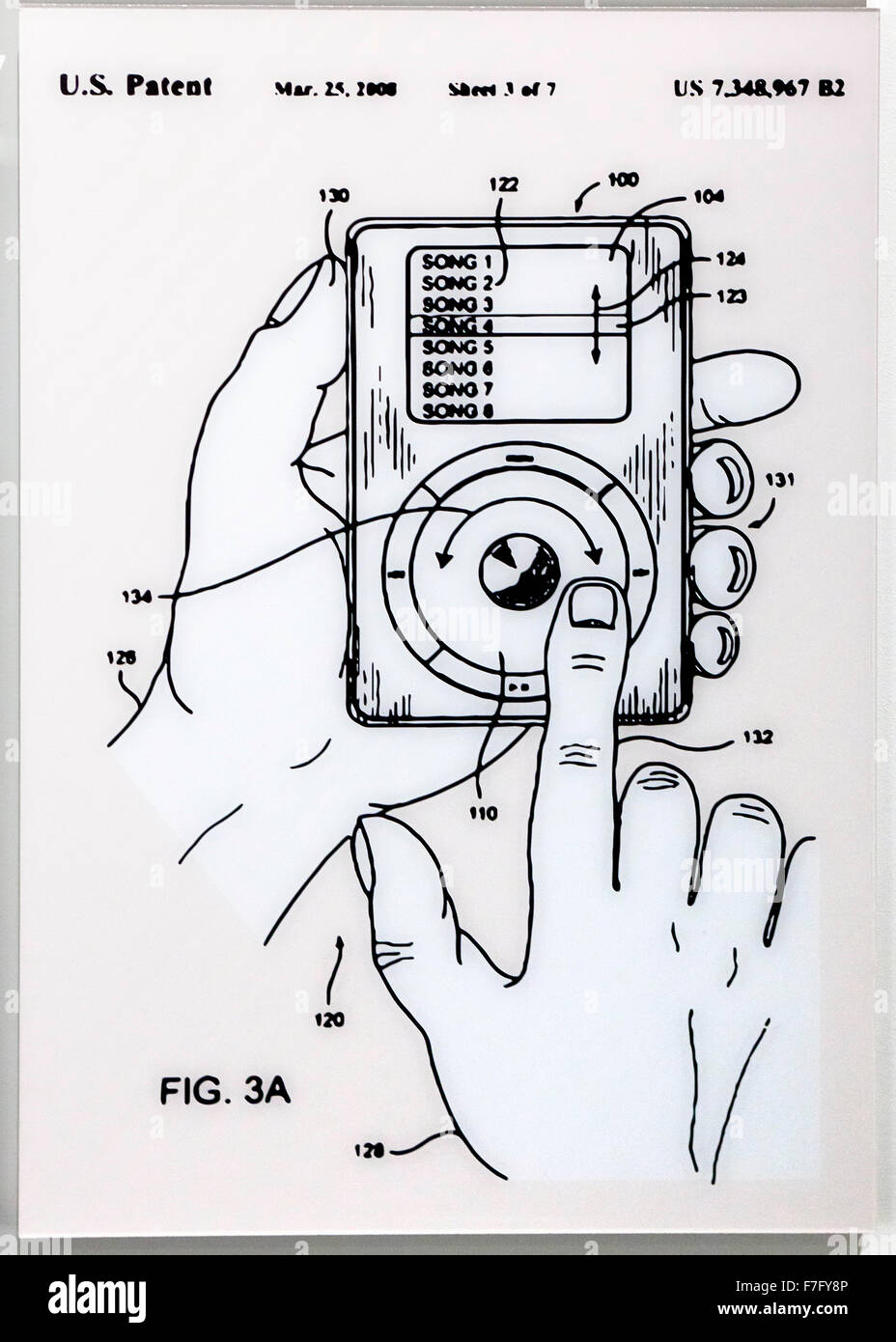 iPod Classic US Patent Diagramm, circa 2006 Stockfoto