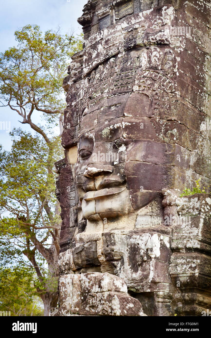 Angkor - Tempel Bayon, Kambodscha, Asien Stockfoto