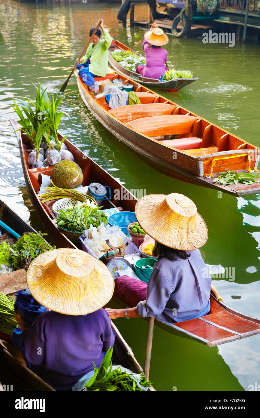 Thailand Floating Market Damnoen Saduak in der Nähe von Bangkok, Thailand Stockfoto