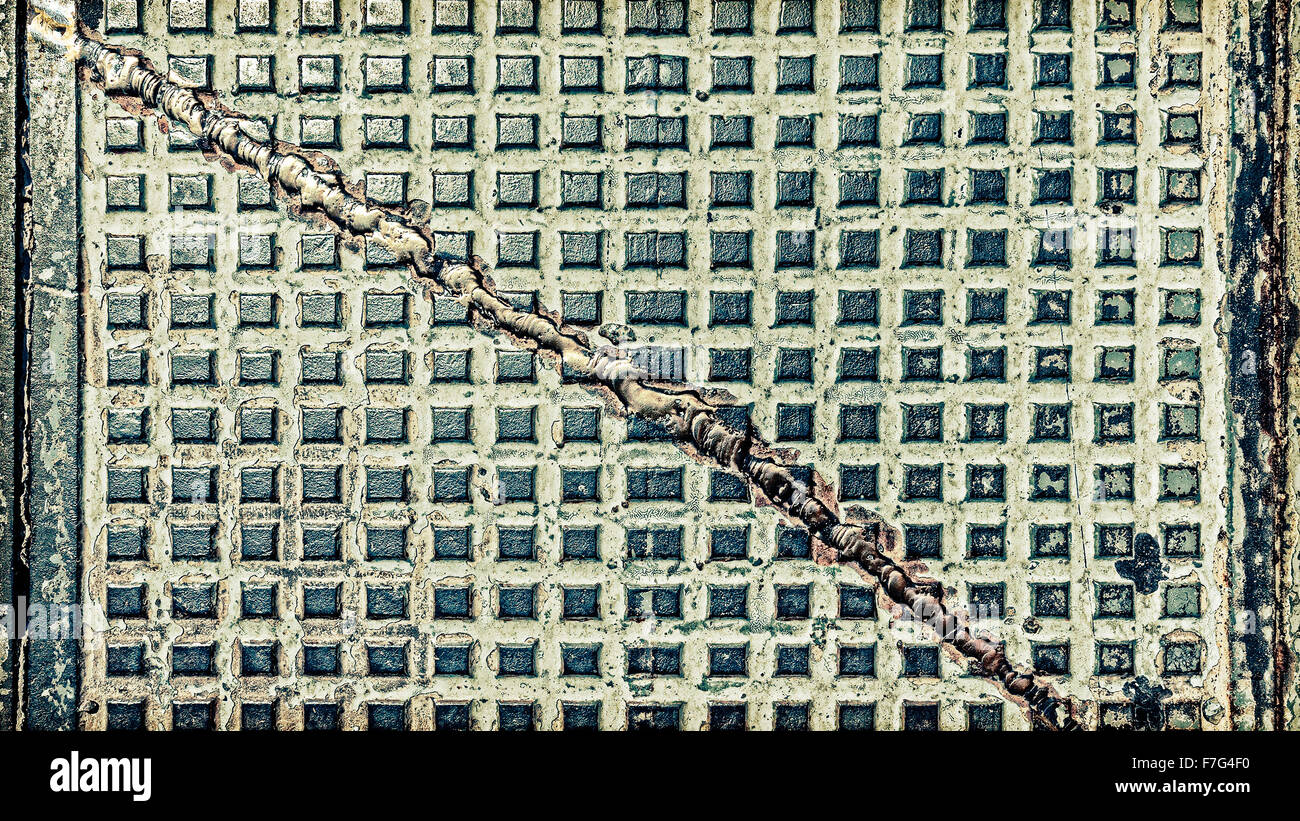 Grunge industriellen Hintergrund oder Textur der alten Luke gemacht. Stockfoto