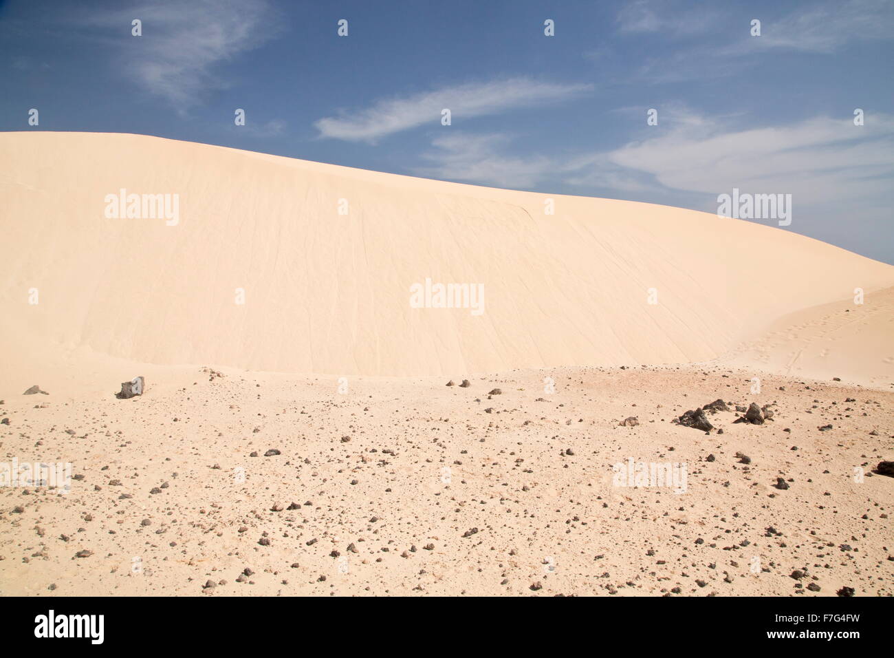 Sanddünen im Parque Natural de Las Dunas de Corralejo, Fuerteventura Stockfoto