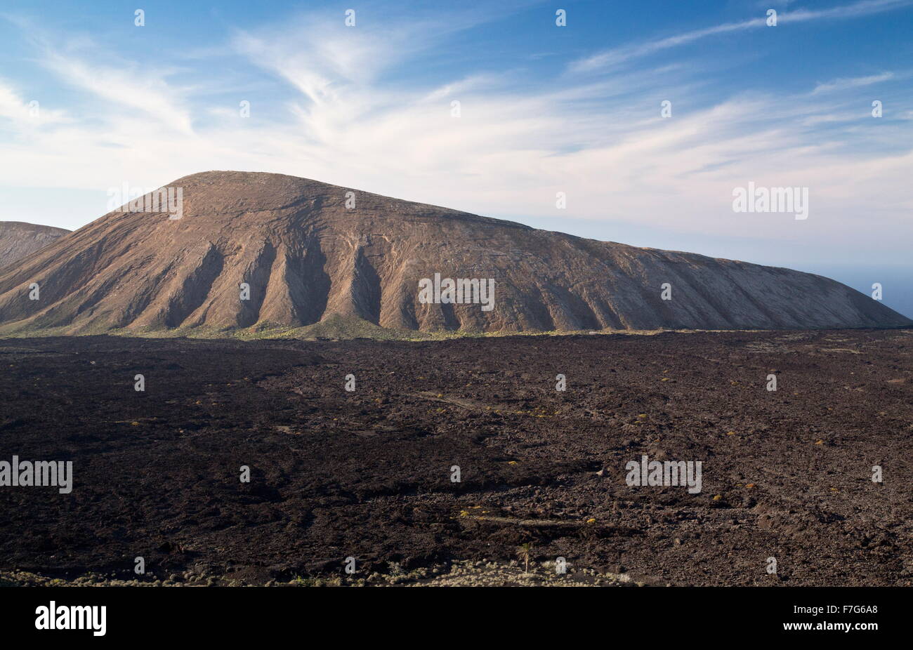 Den letzten Vulkanlandschaft im Timanfaya-Nationalpark / Parque Nacional de Timanfaya, zentrale Lanzarote. Stockfoto