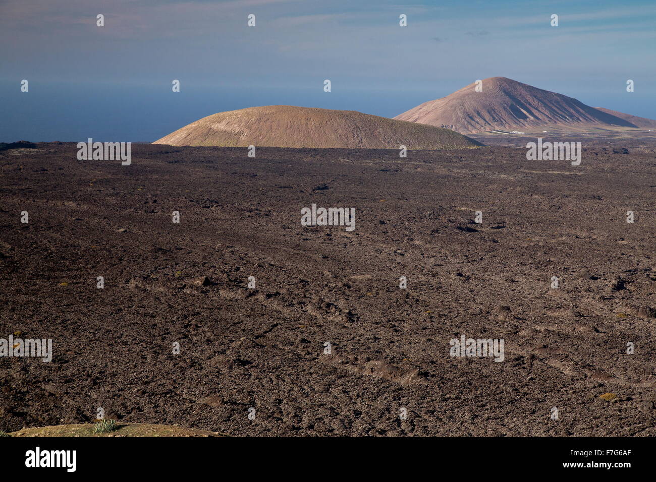 Den letzten Vulkanlandschaft im Timanfaya-Nationalpark / Parque Nacional de Timanfaya, zentrale Lanzarote. Stockfoto