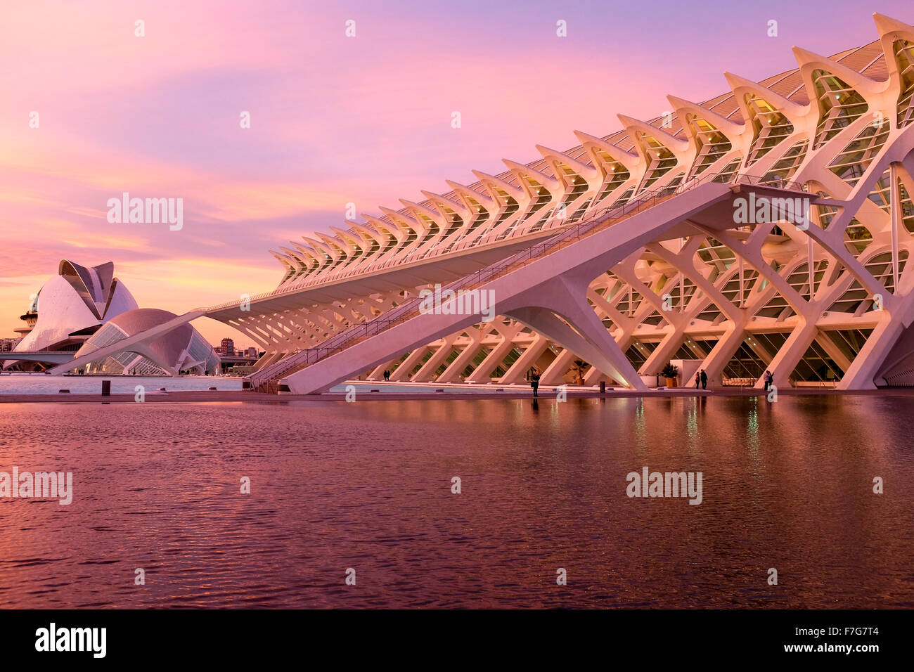 Museo de Las Ciencias Príncipe Felipe, die Stadt der Künste und Wissenschaften, Ciudad de Las Artes y Las Ciencias, Valencia, Spanien Stockfoto