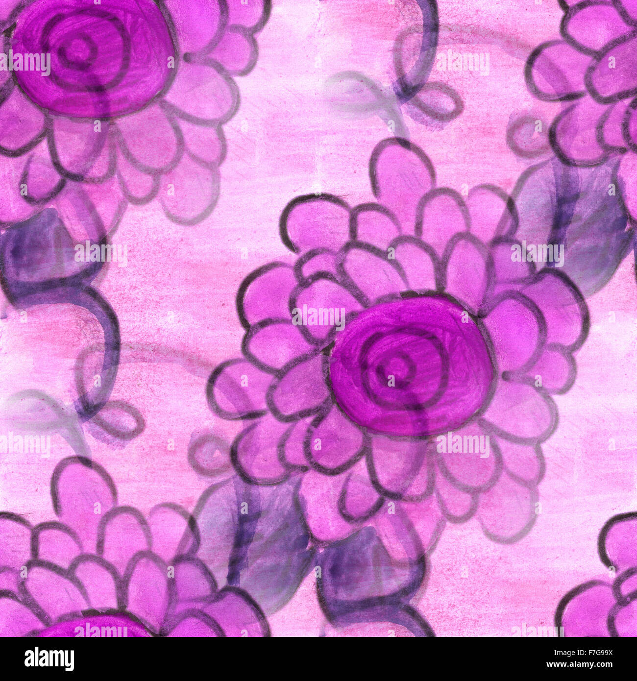 Blumen Muster Textur Aquarell handgemachte nahtlose Textur rosa für Ihre website Stockfoto