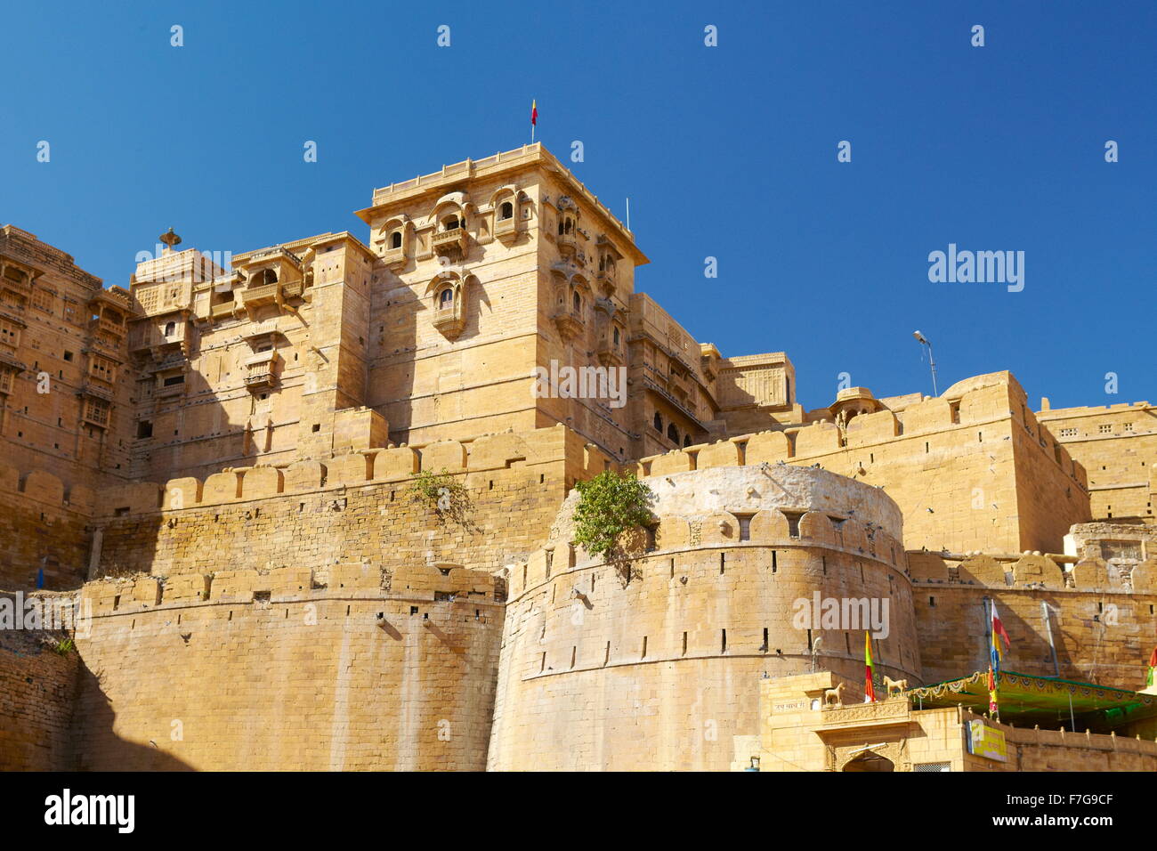 Wände von Jaisalmer Fort, Jaisalmer, Rajasthan, Indien Stockfoto