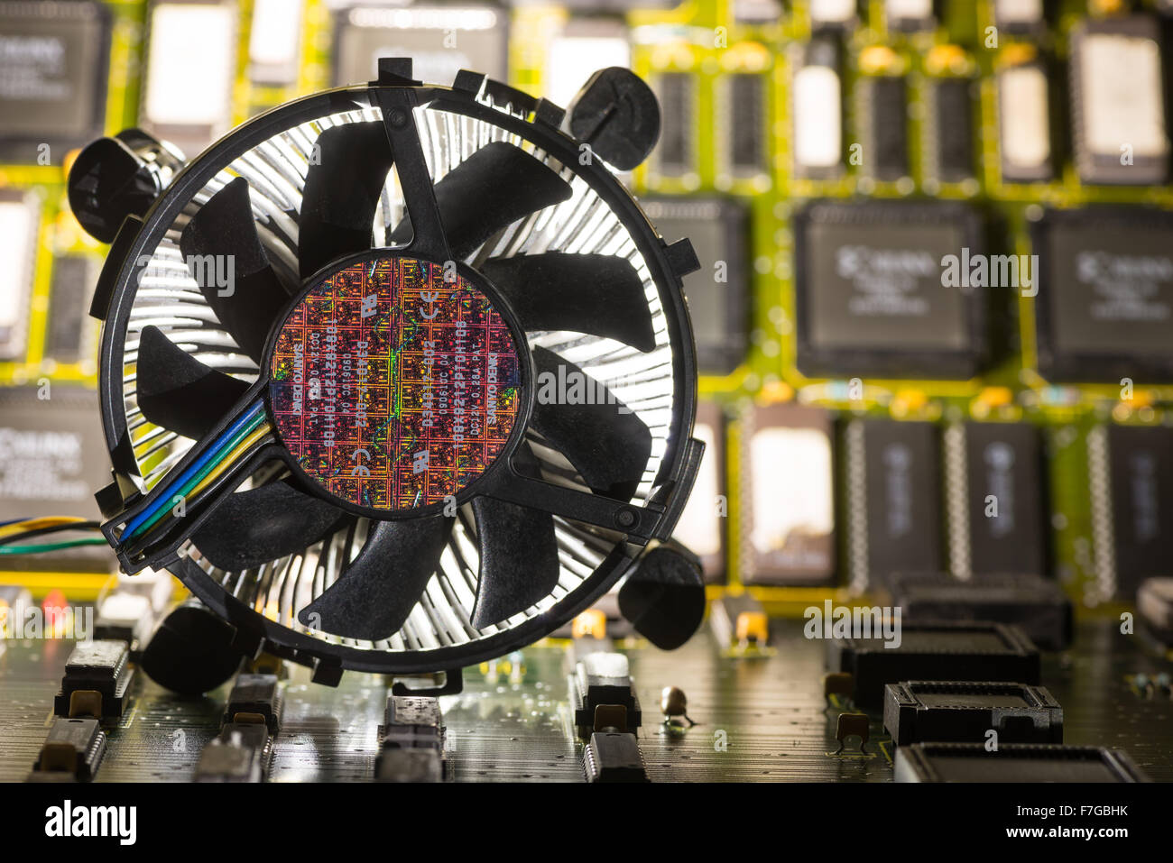 Aluminium-Kühlkörper der super Dirigent high-Speed Chip verhindert Überhitzung, Durchführung von Strahlungswärme Kühlung pc brennen Stockfoto