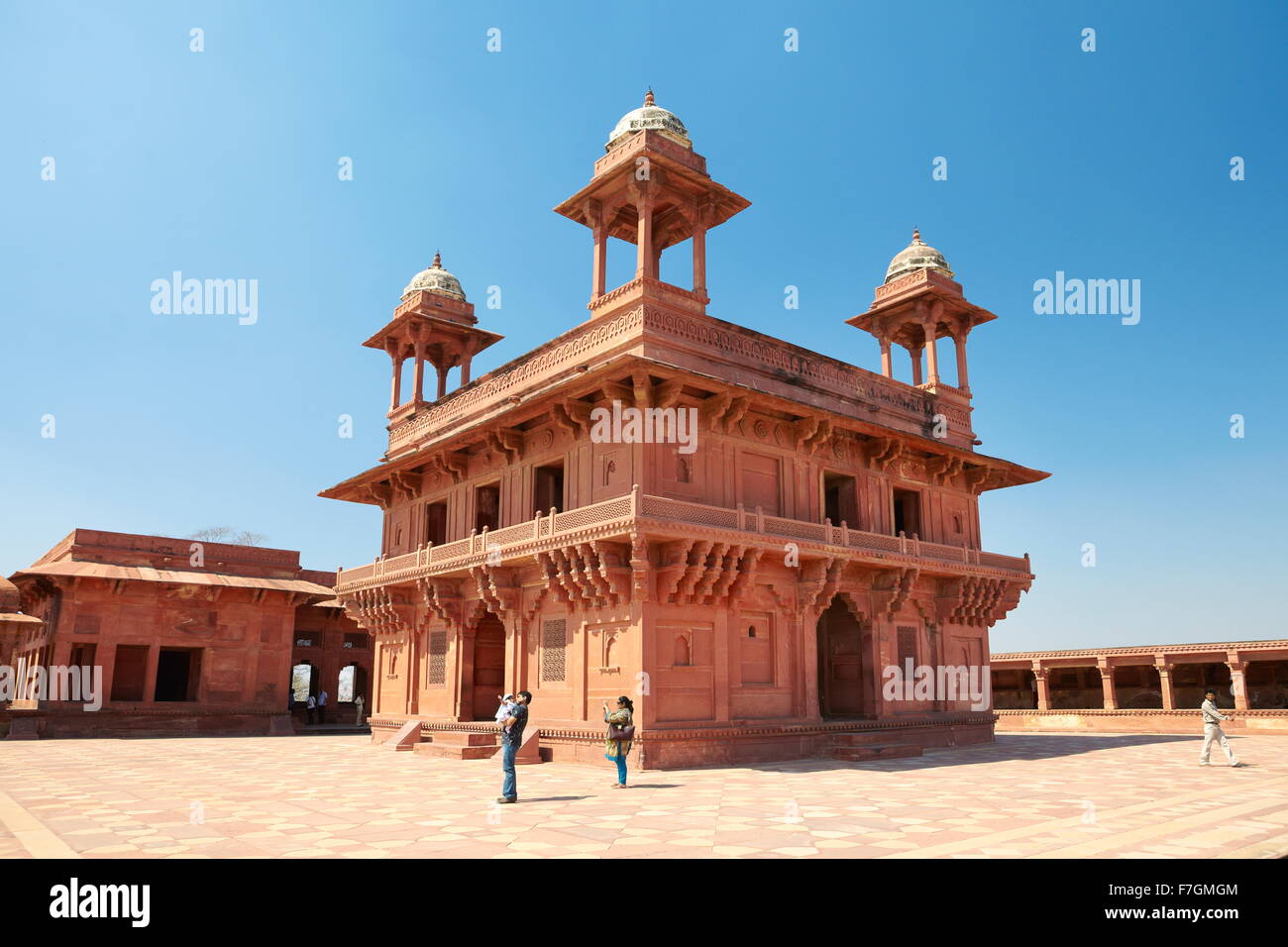 Fatehpur Sikri, Diwan-i-Khas – Saal der Privataudienz, verlassene Stadt Mogul, Uttar Pradesh, Indien Stockfoto