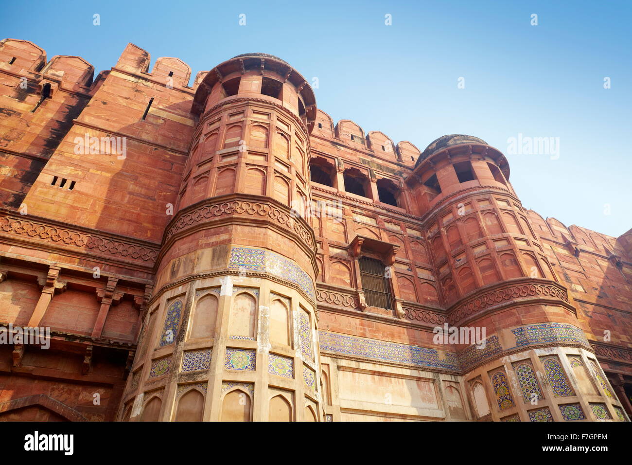 Agra Red Fort - Amar Singh Gate, Indien Stockfoto