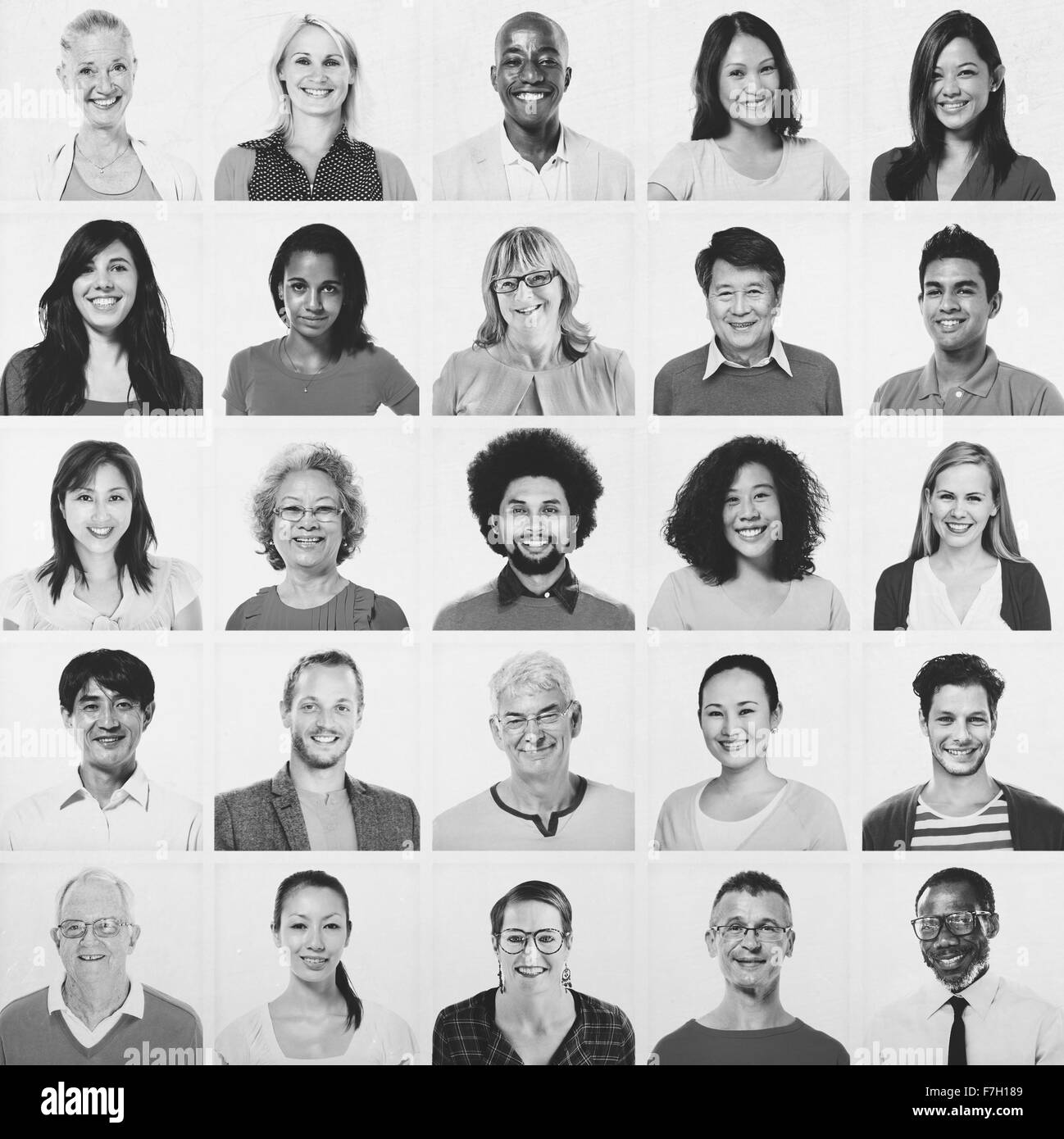Porträt multiethnischen bunte vielfältige Menschen ethnische Konzept Stockfoto