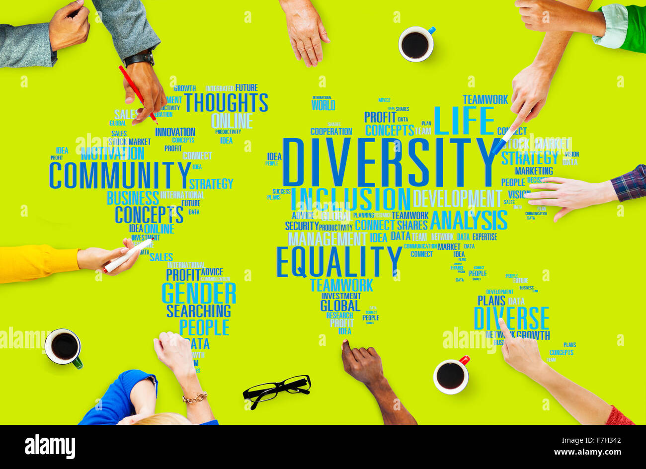 Diversity-Ethnizität Welt Weltgemeinschaft Konzept Stockfoto