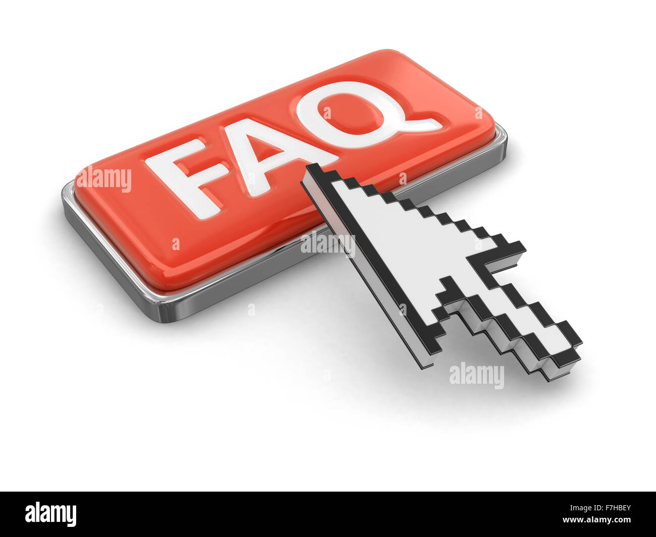 Cursor und Button FAQ. Bild mit Beschneidungspfad Stockfoto