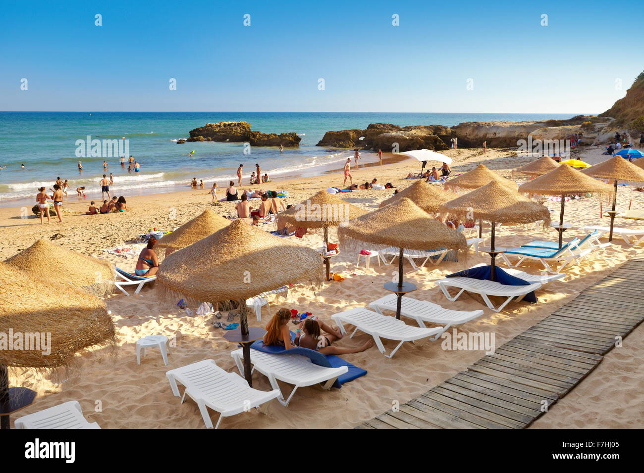 Strand von Albufeira, Algarve-Küste, Portugal Stockfoto