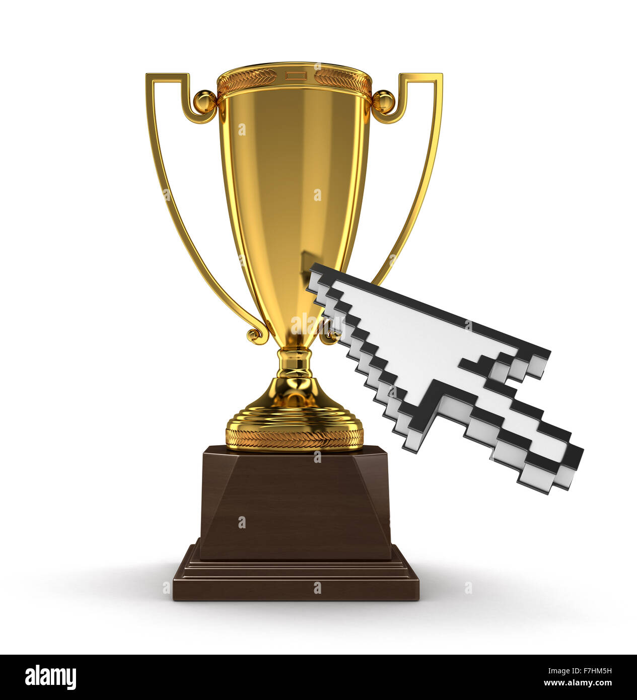 Trophy Cup mit Cursor (Clipping-Pfad enthalten) Stockfoto