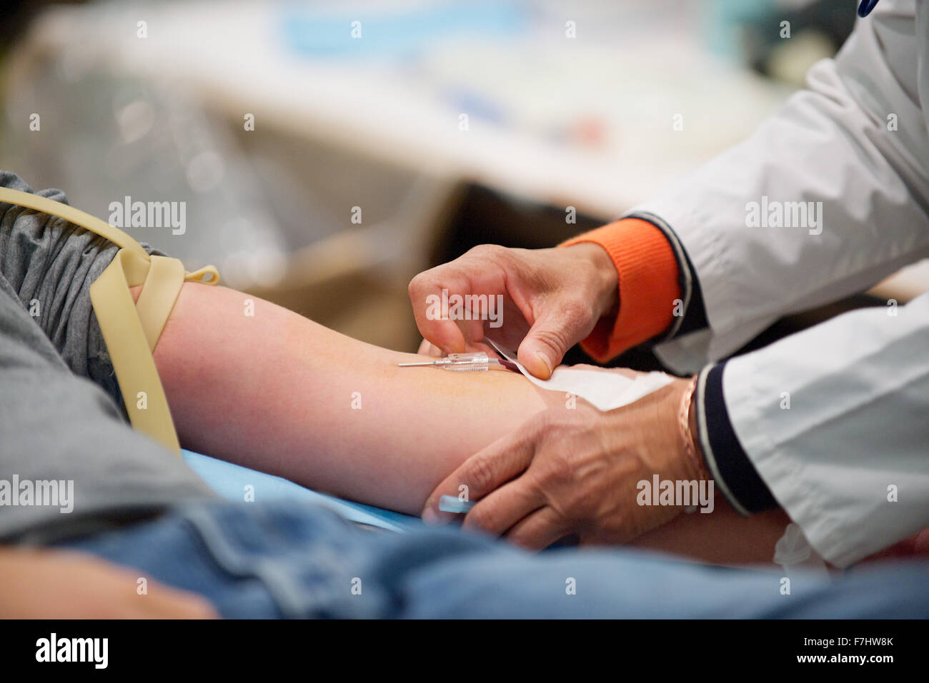 Person, die Blut, close-up Stockfoto