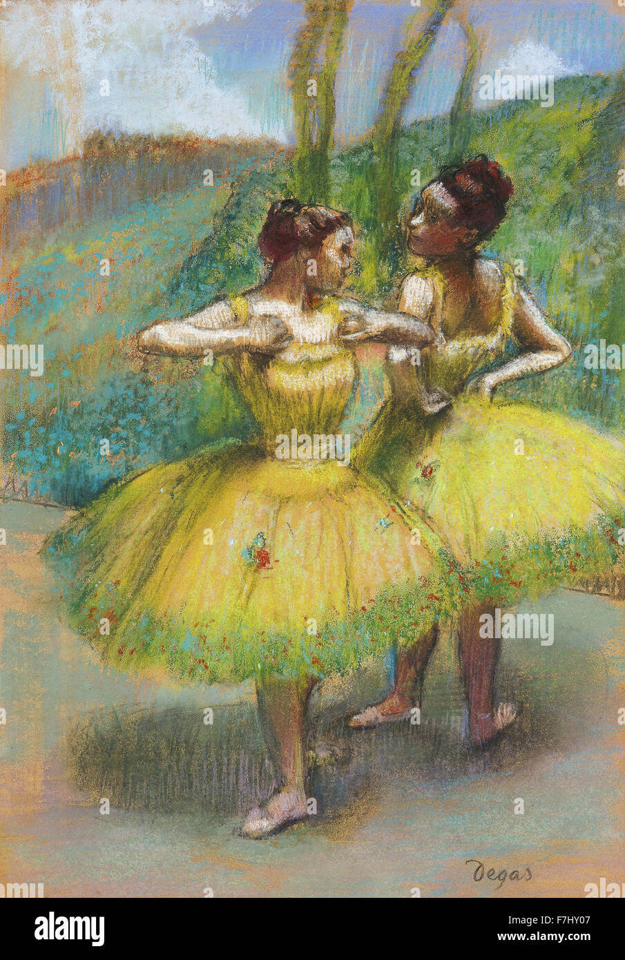 Edgar Degas - Danseuses, Jupes Jaunes Stockfoto