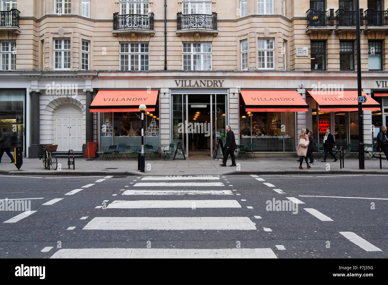 Das französische Mittelmeer Cafe Restaurant villandry in Great Portland Street, London, England, Großbritannien Stockfoto