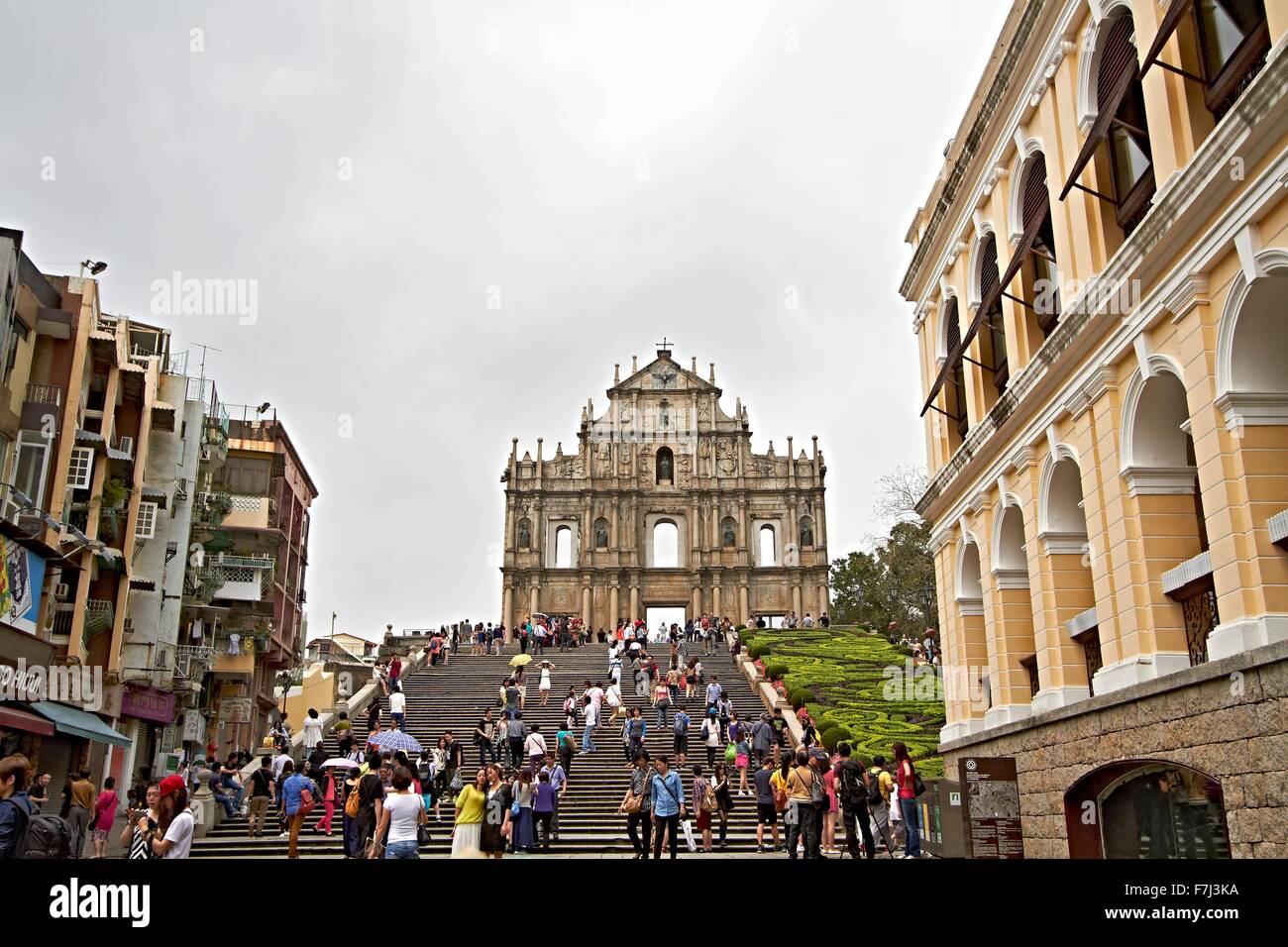 Macau China Ruinen der Kirche St. Paul Stockfoto