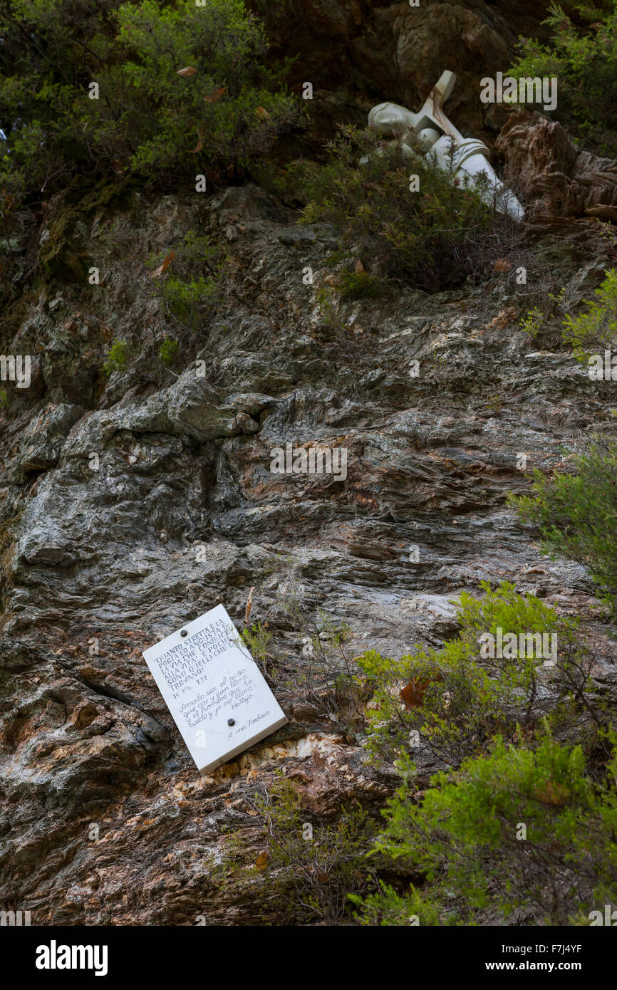Am Straßenrand Schrein, der Apuanischen Alpen, Toskana, Italien Stockfoto
