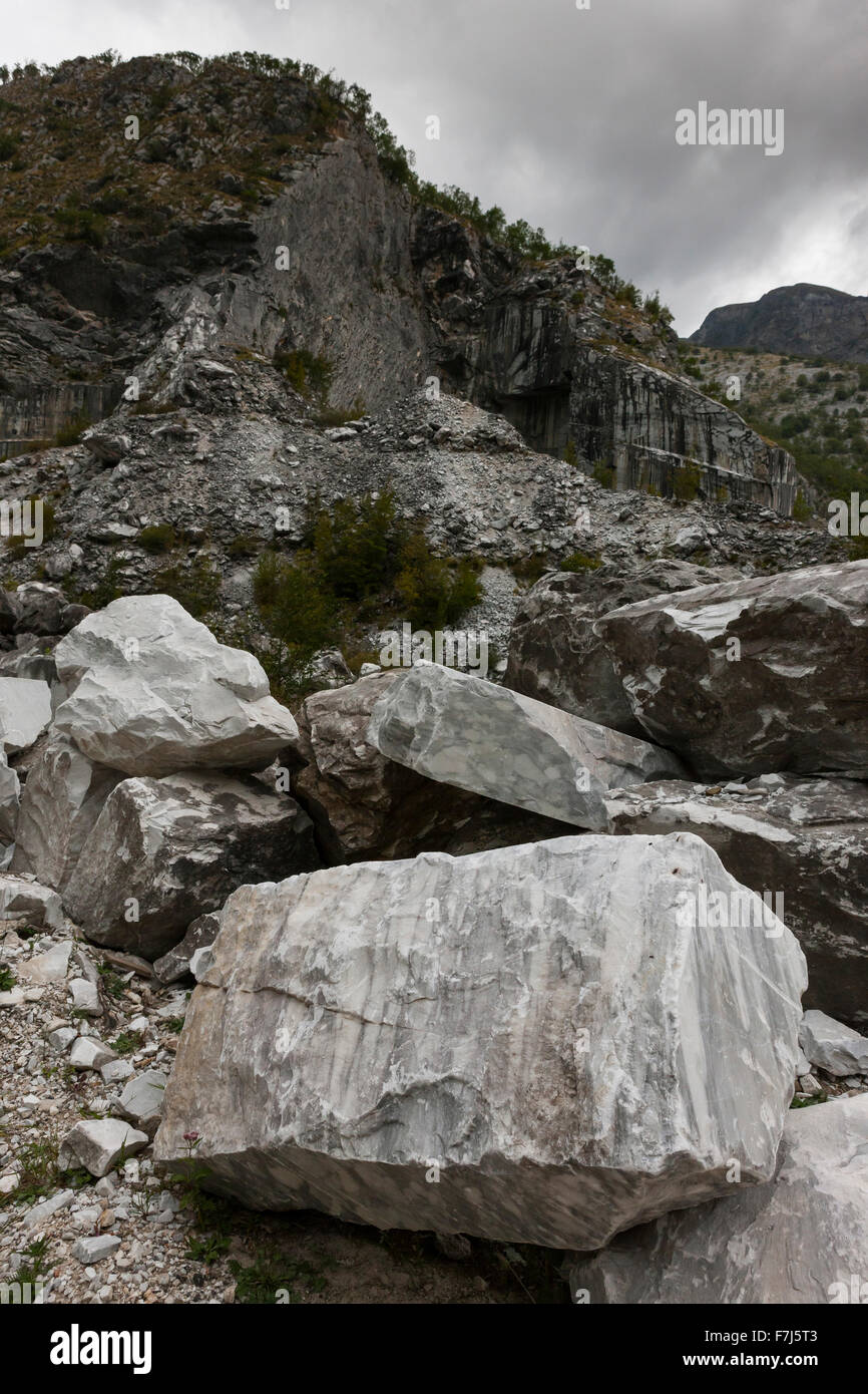 Marmor-Steinbrüche der Apuanischen Alpen, Tuscany. Stockfoto