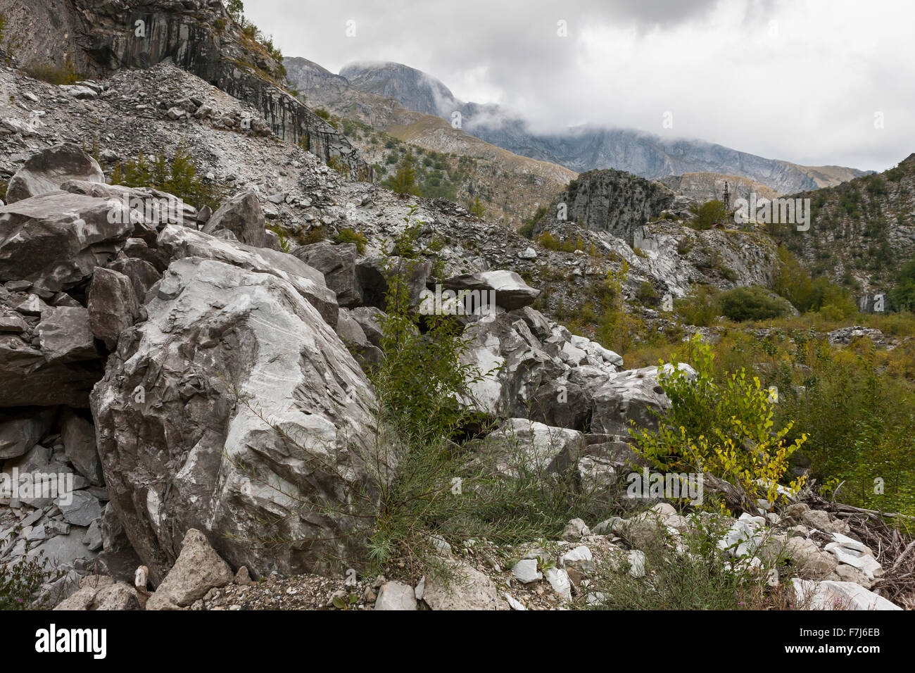 Marmor-Steinbrüche der Apuanischen Alpen, Tuscany. Stockfoto
