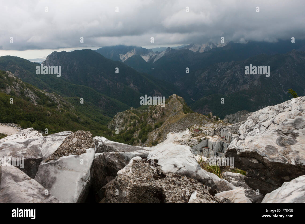 Marmor-Steinbrüche der Apuanischen Alpen, Tuscany. Stockfoto