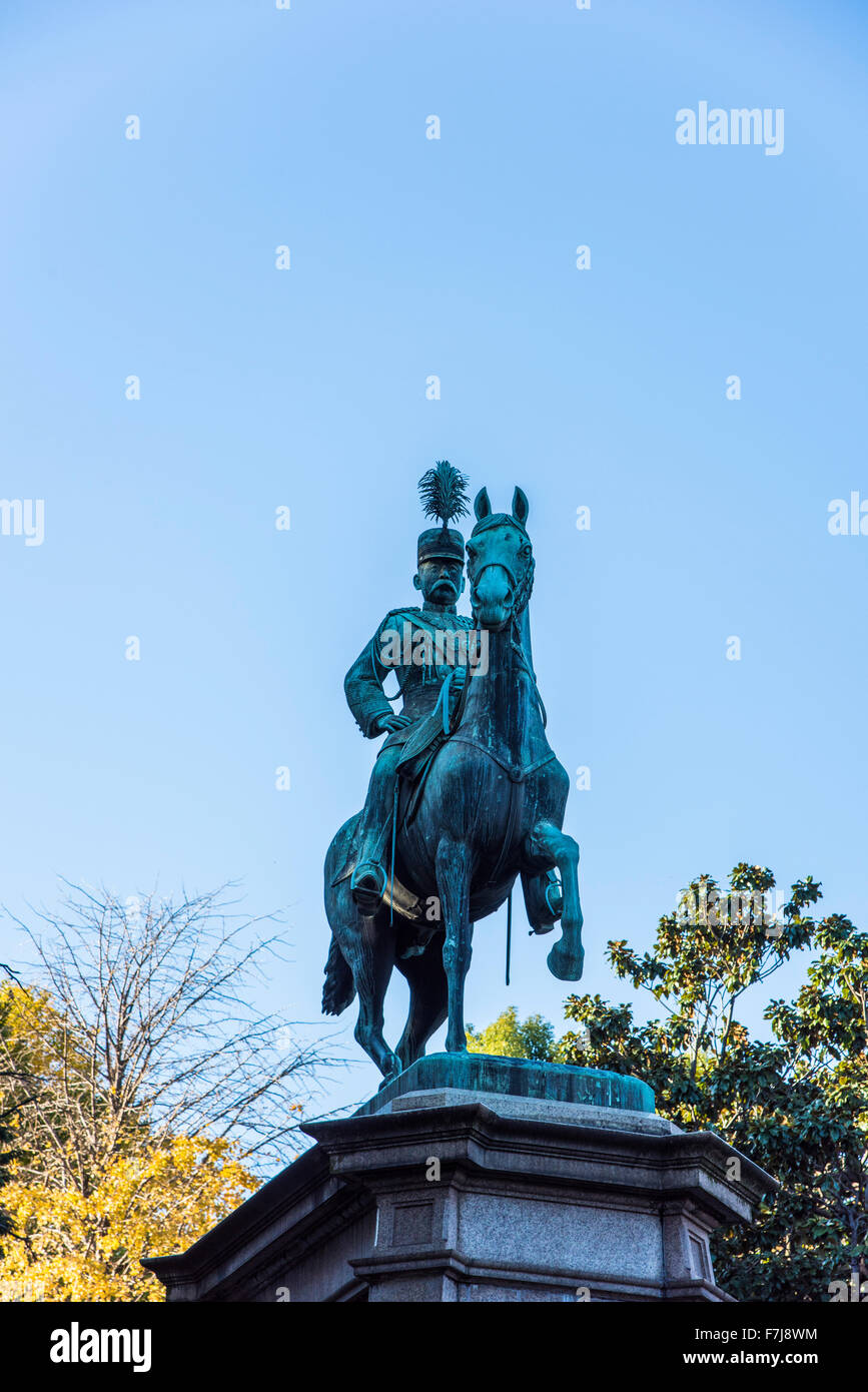 Statue von Prinz Komatsu Akihito, Ueno-Park, Taito-Ku, Tokyo, Japan Stockfoto
