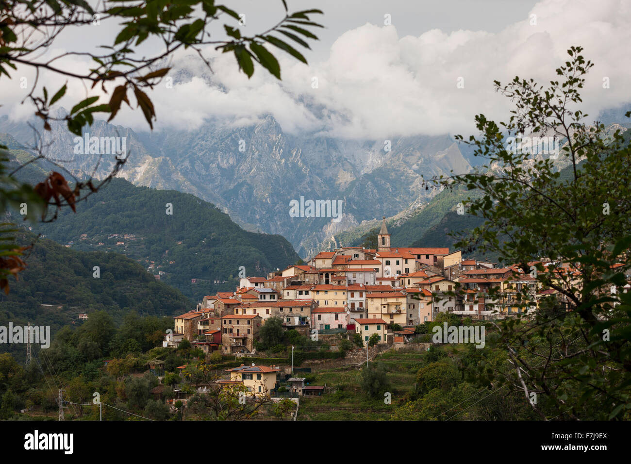 Bergdorf Antona, Toskana, Italien. Stockfoto