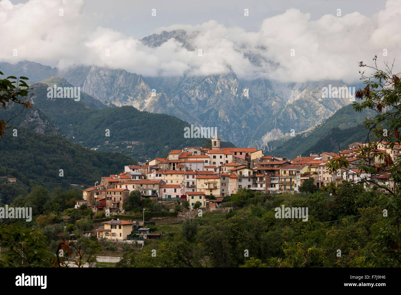 Bergdorf Antona, Toskana, Italien. Stockfoto
