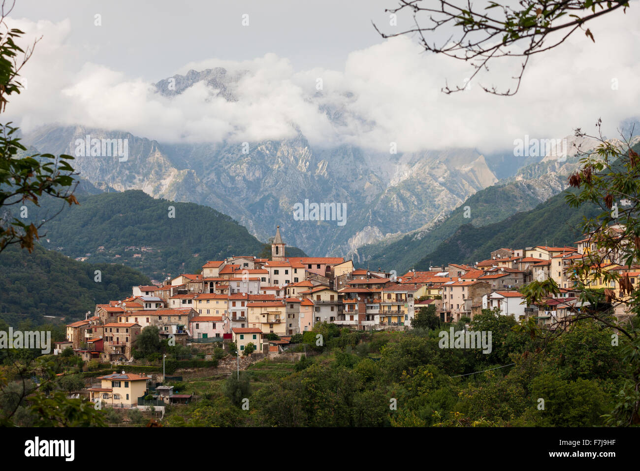 Bergdorf Antona, Toskana, Italien. Stockfoto