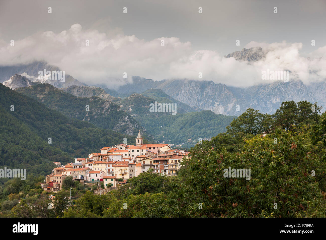 Bergdorf Antona, Toskana, Italien. Stockfoto