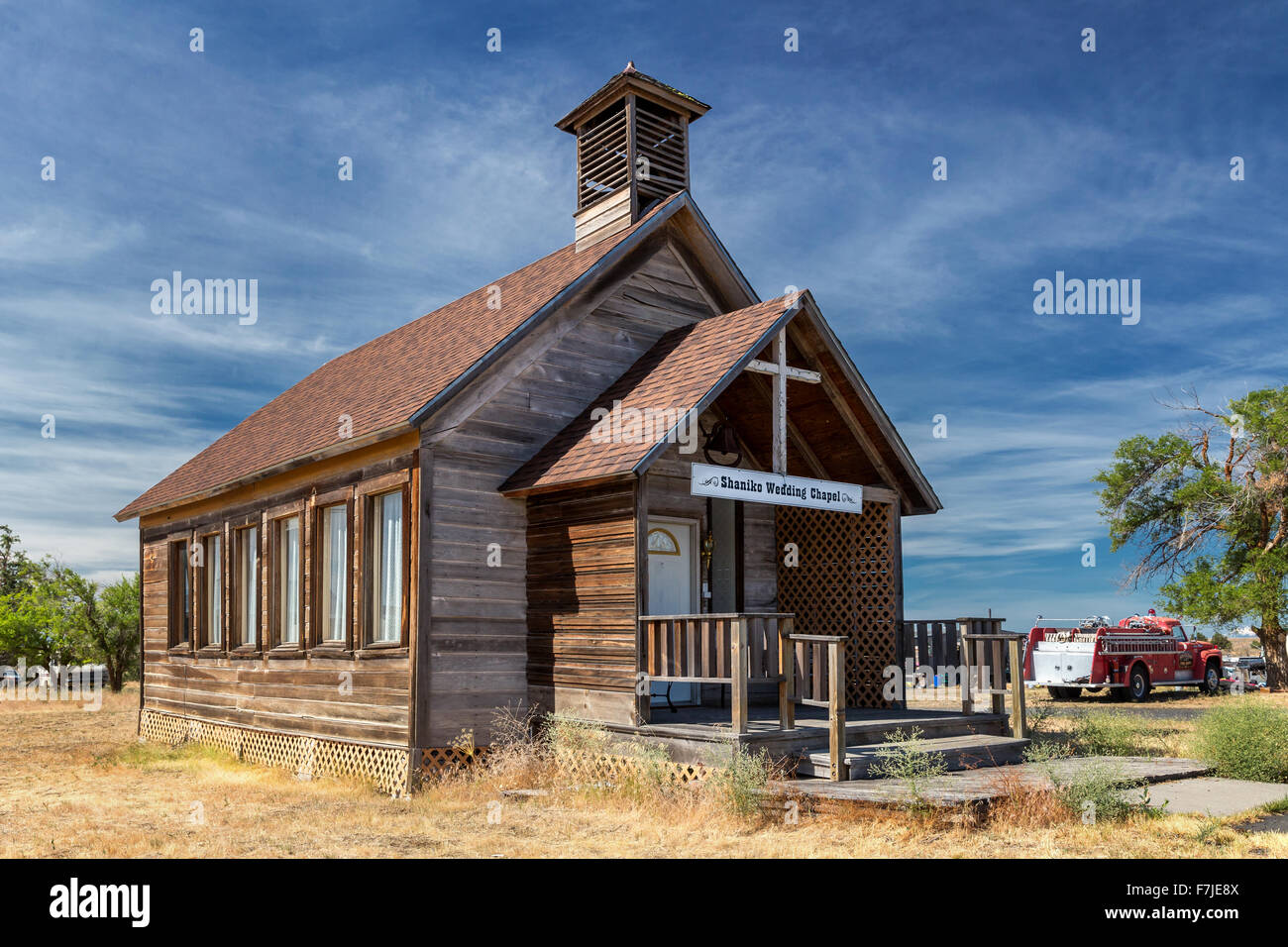 Shaniko Hochzeit Kapelle, Shaniko, Wasco Grafschaft, Oregon, Vereinigte Staaten Stockfoto
