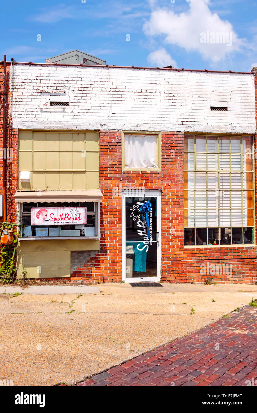 South gebunden Bagel und Kaffee Shop an Agnes Street in Hattiesburg, Mississippi Stockfoto