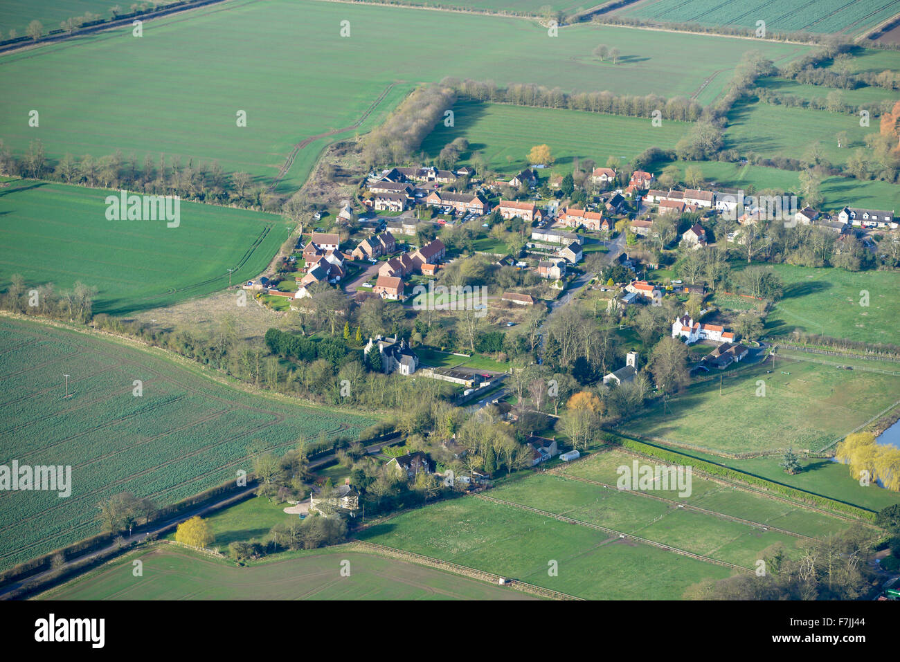 Eine Luftaufnahme des Lincolnshire Dorf von Fillingham Stockfoto