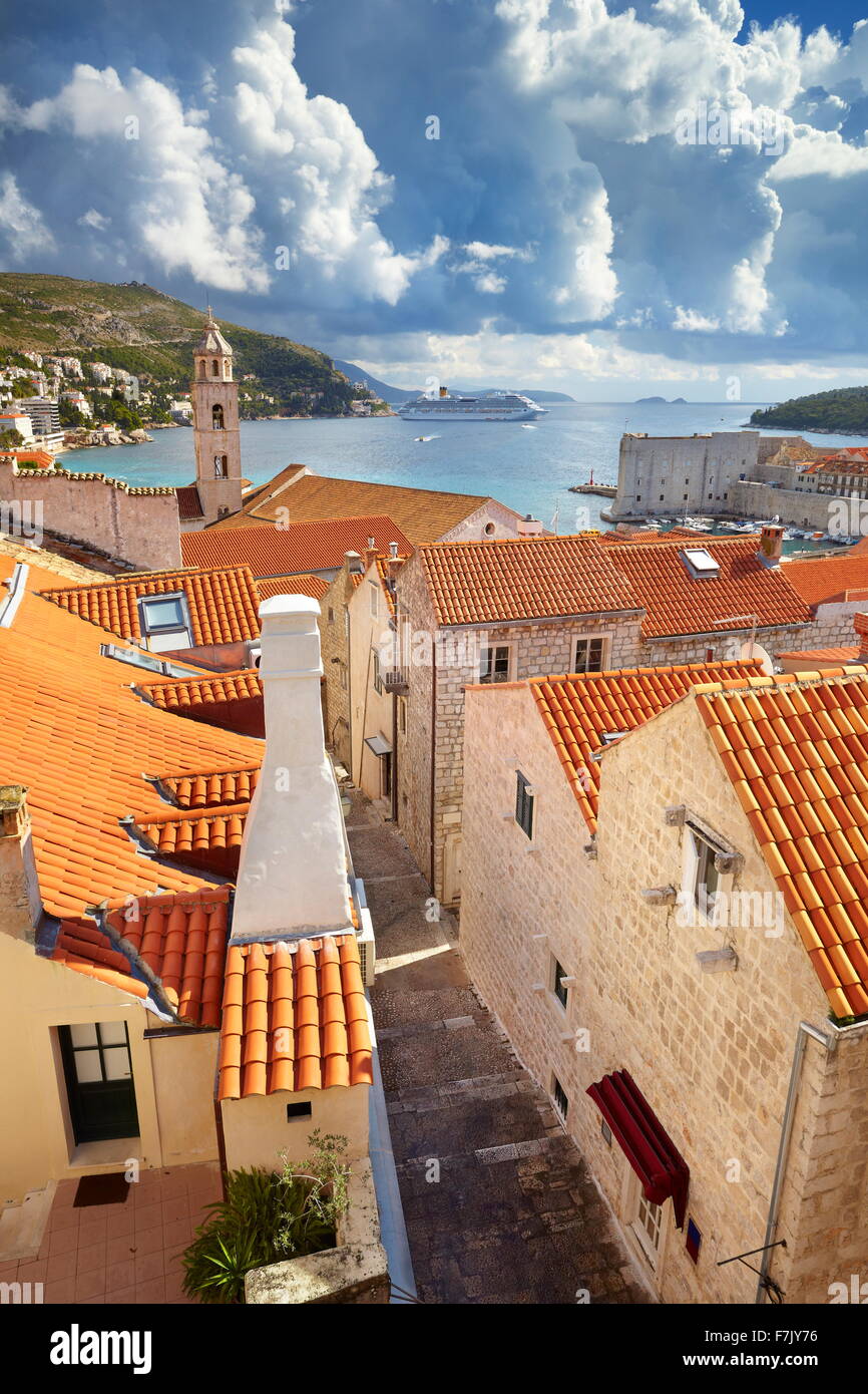 Dubrovnik, erhöhten Blick auf Altstadt, Kroatien Stockfoto