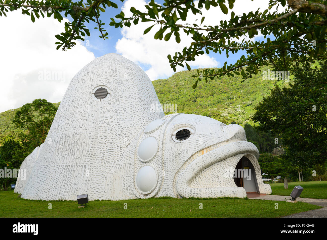 CEMI Museum ist ein Besucherzentrum für den Bereich und ein Schaufenster der Taino Artefakte. Jayuya, Puerto Rico. Territorium der USA. Karibik. Stockfoto