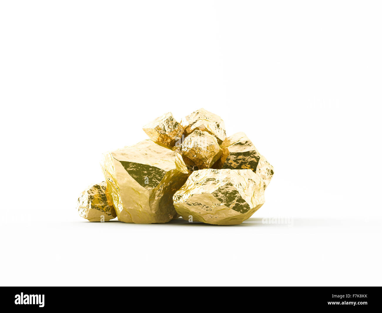 Gold-Nuggets weißen Hintergrund Stockfoto