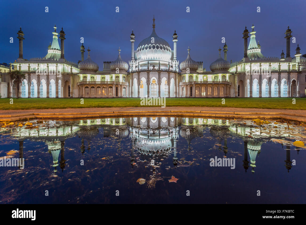 Abend im Royal Pavilion in Brighton, East Sussex, England. Stockfoto